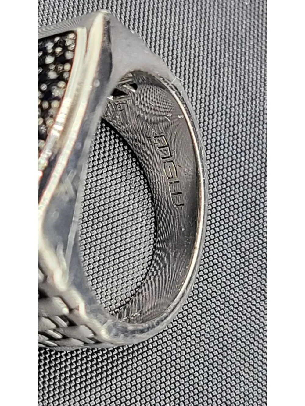 MGW Men's Black Sapphire Pavé Sterling Silver Ring Size 9 17g 2ct